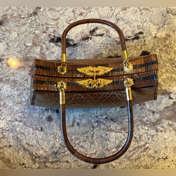 Wicker/Wooden Small Purse - Picture 5 of 8